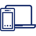 Icono de movil de color azul