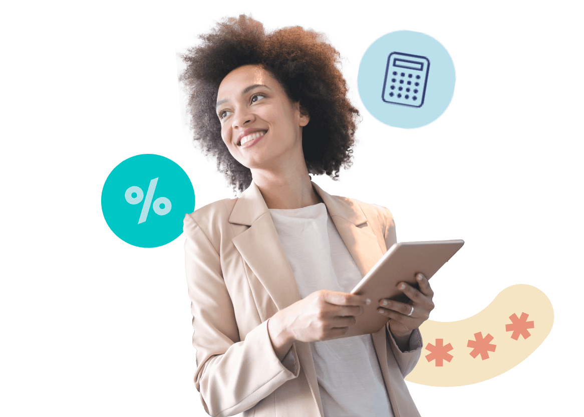 Mujer sosteniendo una tablet